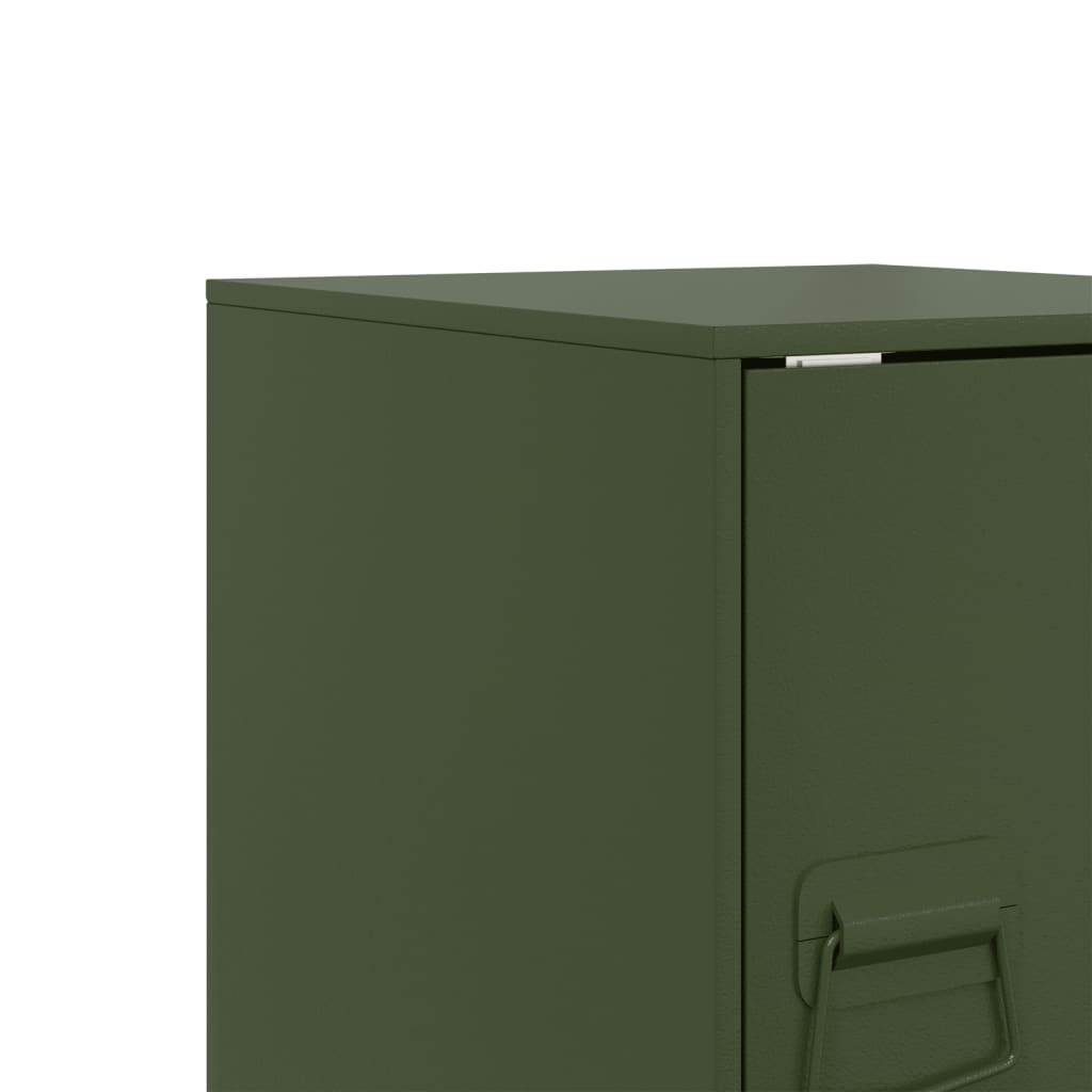 Bedside Cabinet Olive Green 34.5x39x44 cm Steel