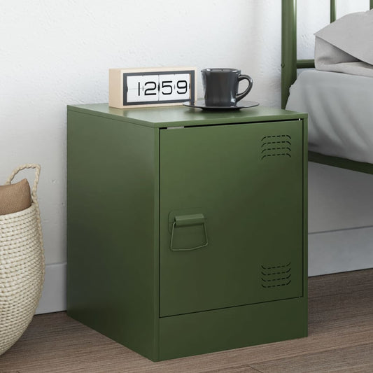 Bedside Cabinet Olive Green 34.5x39x44 cm Steel