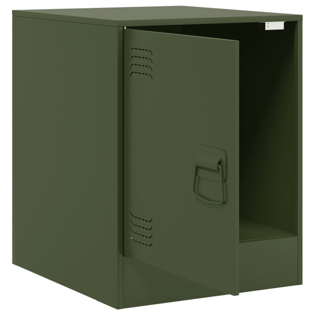 Bedside Cabinets 2 pcs Olive Green 34.5x39x44 cm Steel