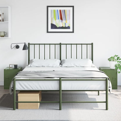 Bedside Cabinets 2 pcs Olive Green 34.5x39x44 cm Steel