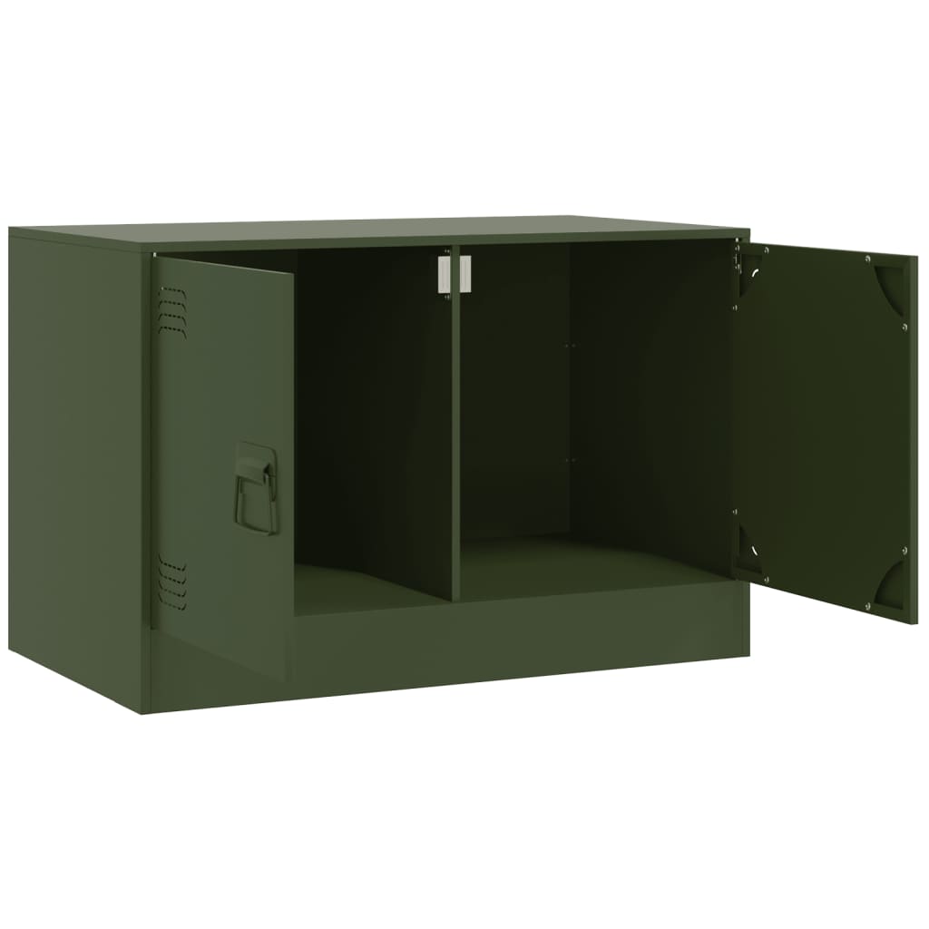 TV Cabinets 2 pcs Olive Green 67x39x44 cm Steel