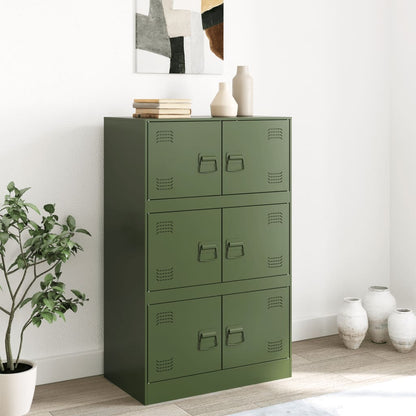 Sideboard Olive Green 67x39x107 cm Steel