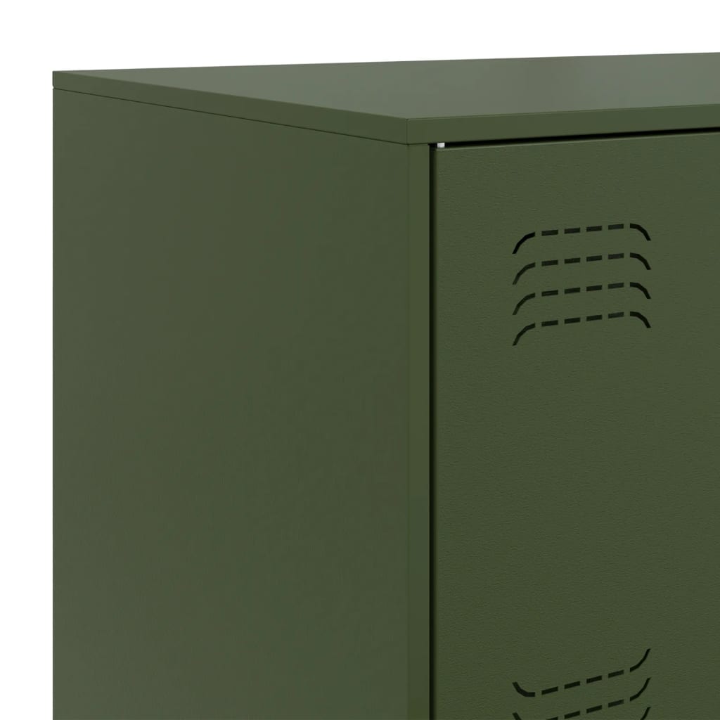 Sideboard Olive Green 67x39x107 cm Steel