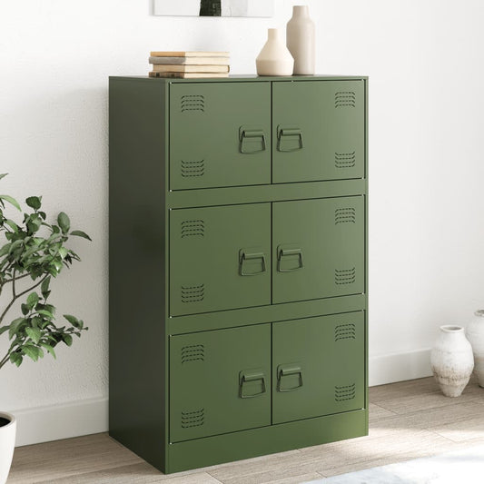 Sideboard Olive Green 67x39x107 cm Steel