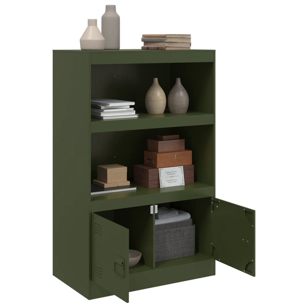 Sideboard Olive Green 67x39x107 cm Steel