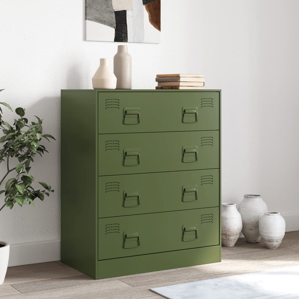 Sideboard Olive Green 67x39x83 cm Steel