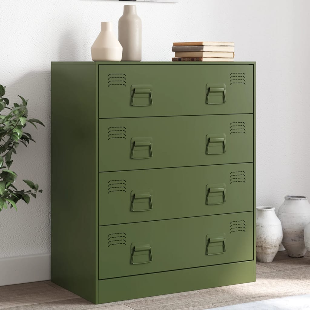 Sideboard Olive Green 67x39x83 cm Steel