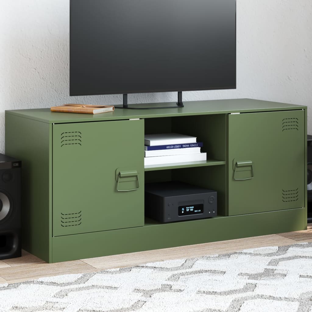 TV Cabinet Olive Green 99x39x44 cm Steel