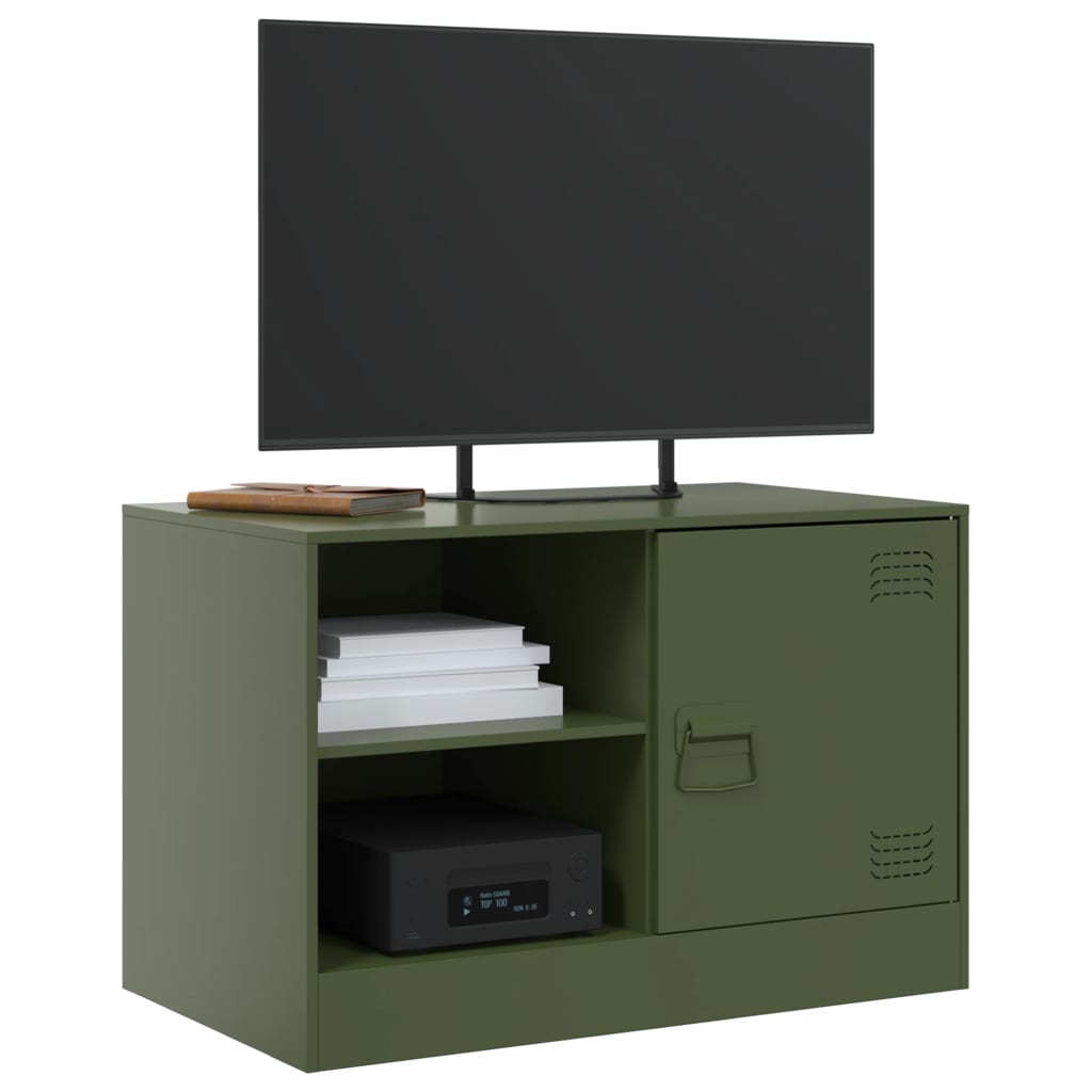 TV Cabinets 2 pcs Olive Green 67x39x44 cm Steel