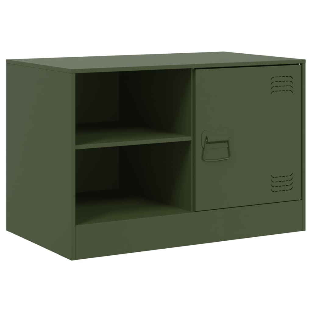 TV Cabinets 2 pcs Olive Green 67x39x44 cm Steel