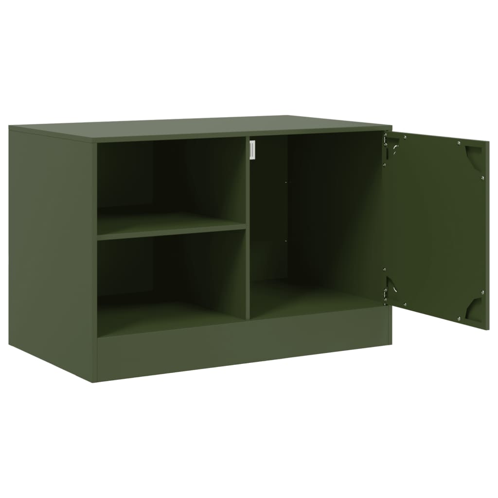 TV Cabinets 2 pcs Olive Green 67x39x44 cm Steel