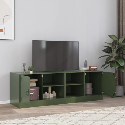 TV Cabinets 2 pcs Olive Green 67x39x44 cm Steel