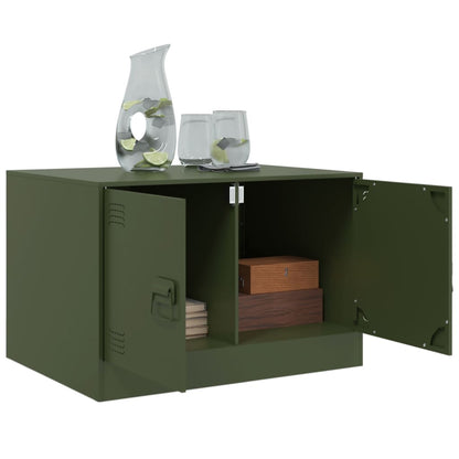 Coffee Table Olive Green 67x50x44 cm Steel