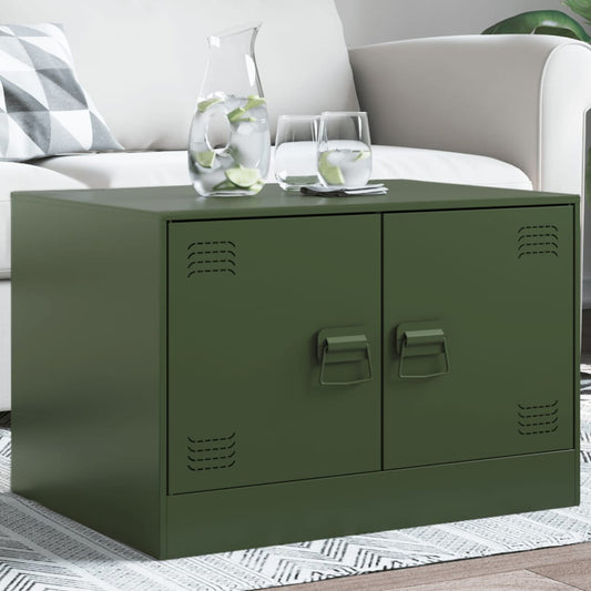 Coffee Table Olive Green 67x50x44 cm Steel