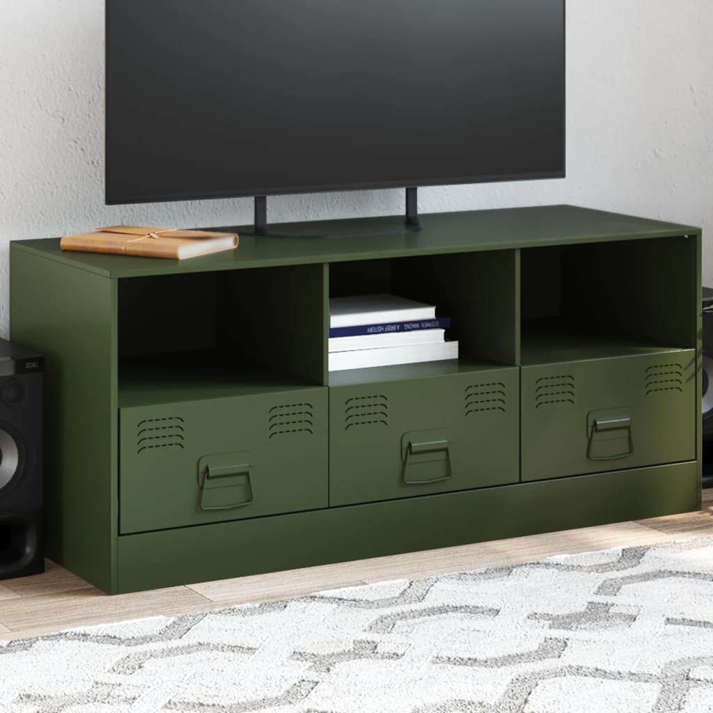 TV Cabinet Olive Green 99x39x44 cm Steel