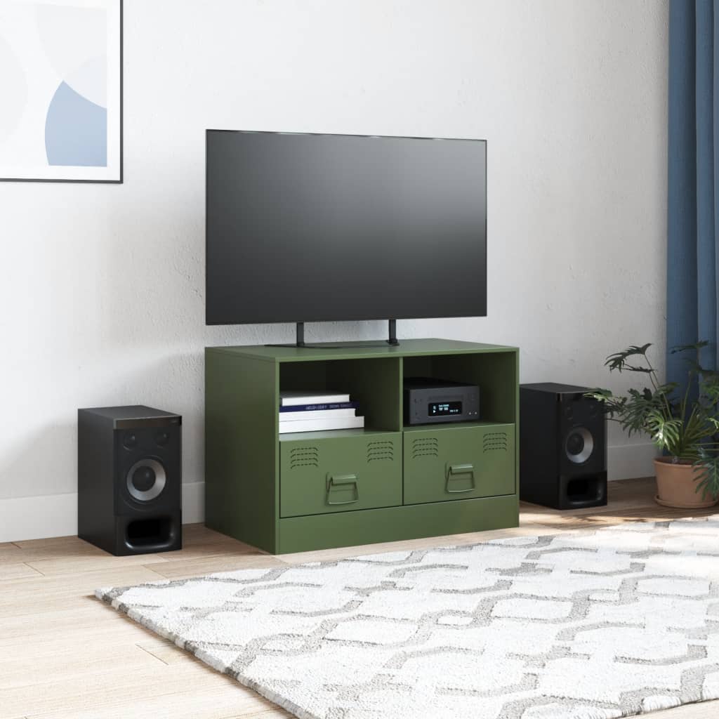 TV Cabinet Olive Green 67x39x44 cm Steel