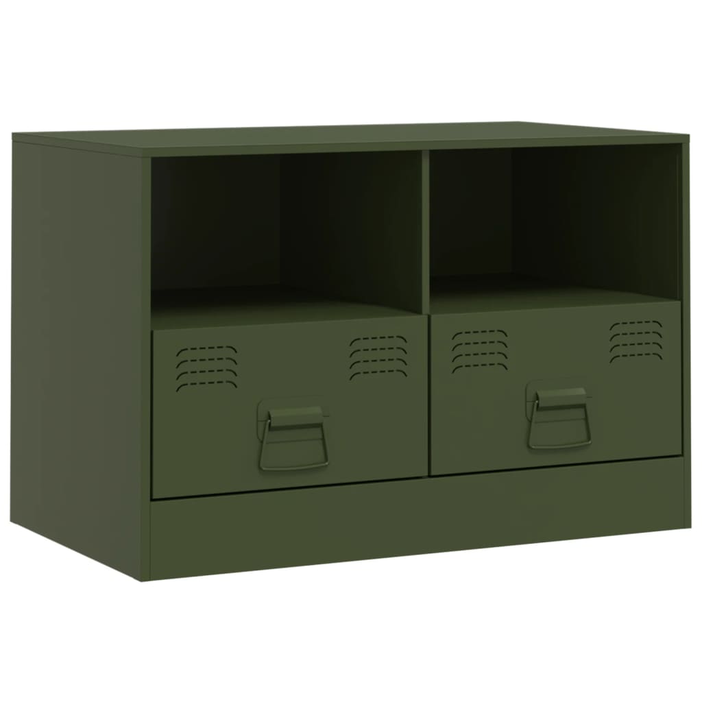 TV Cabinets 2 pcs Olive Green 67x39x44 cm Steel