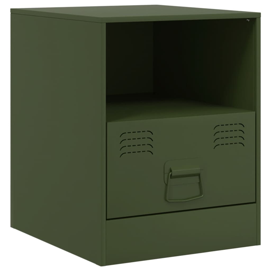 Bedside Cabinet Olive Green 34.5x39x44 cm Steel