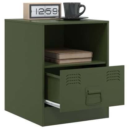 Bedside Cabinet Olive Green 34.5x39x44 cm Steel