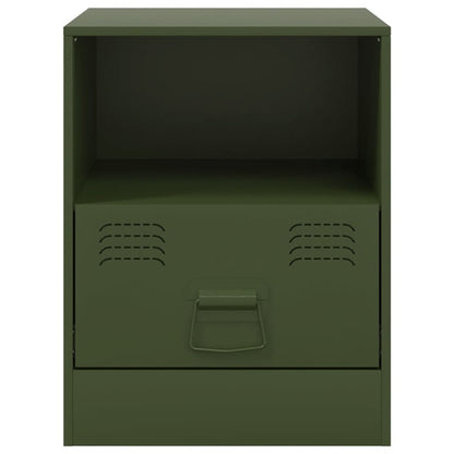 Bedside Cabinets 2 pcs Olive Green 34.5x39x44 cm Steel