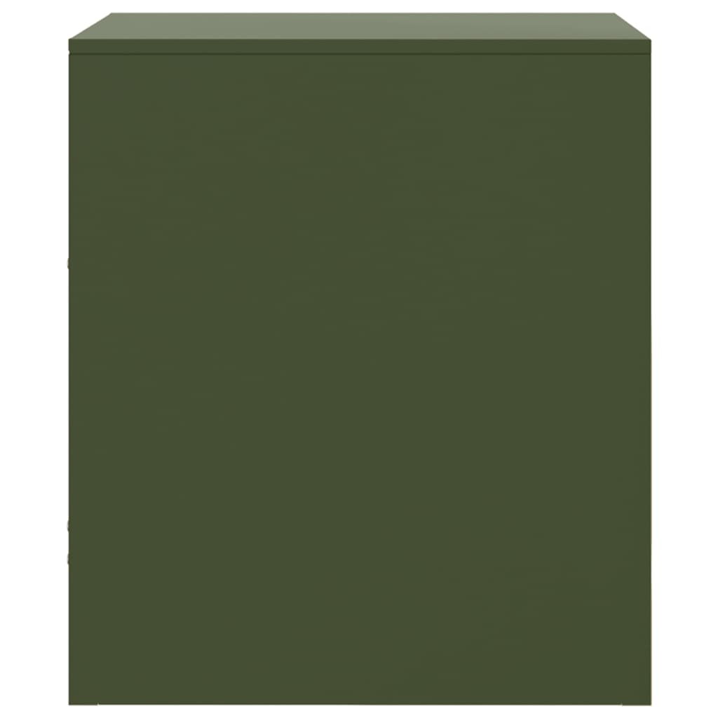 Bedside Cabinets 2 pcs Olive Green 34.5x39x44 cm Steel