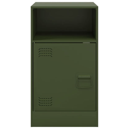 Bedside Cabinet Olive Green 34.5x39x62 cm Steel