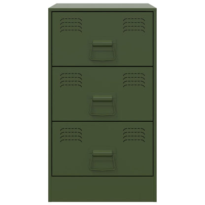 Bedside Cabinet Olive Green 34.5x39x62 cm Steel