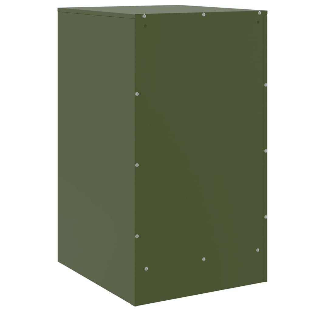 Bedside Cabinet Olive Green 34.5x39x62 cm Steel