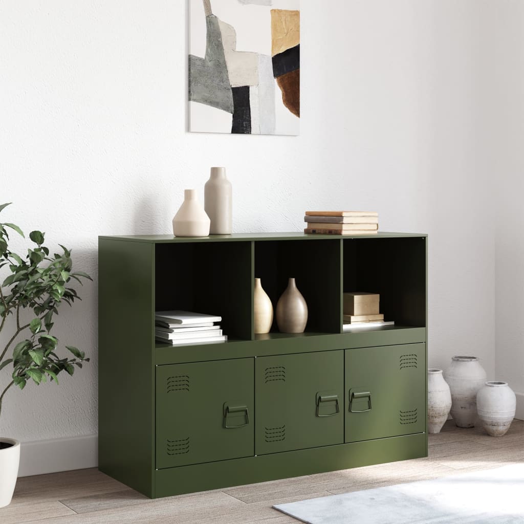 Sideboard Olive Green 99x39x73 cm Steel