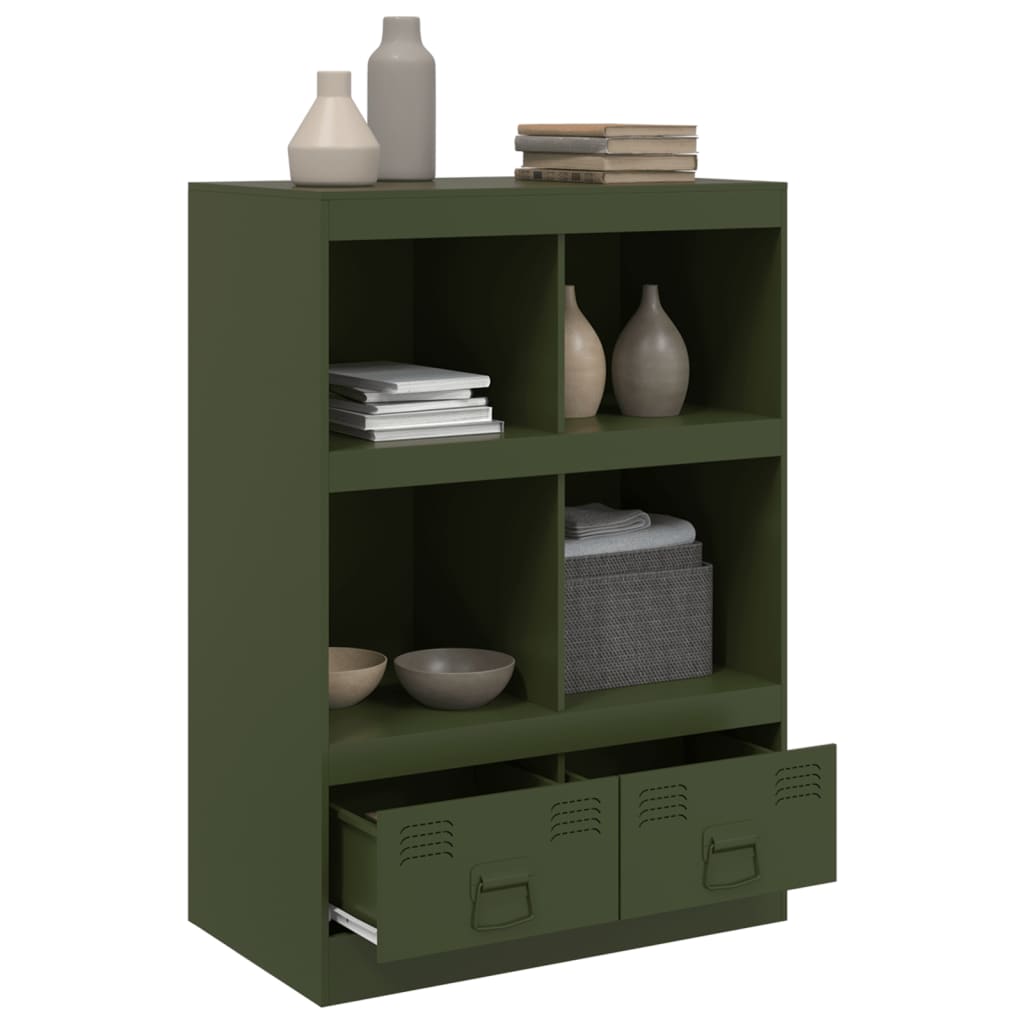 Highboard Olive Green 67x39x95 cm Steel