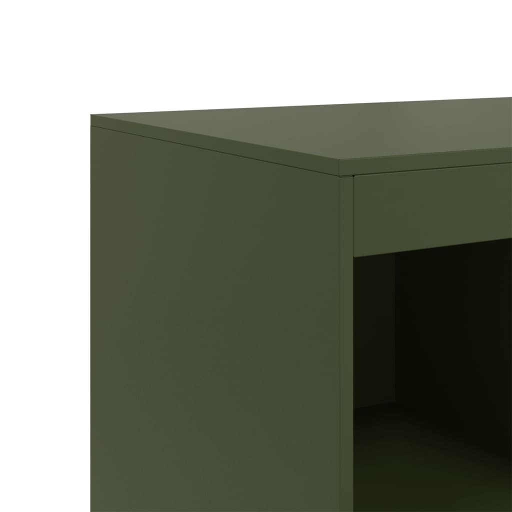 Highboard Olive Green 67x39x95 cm Steel