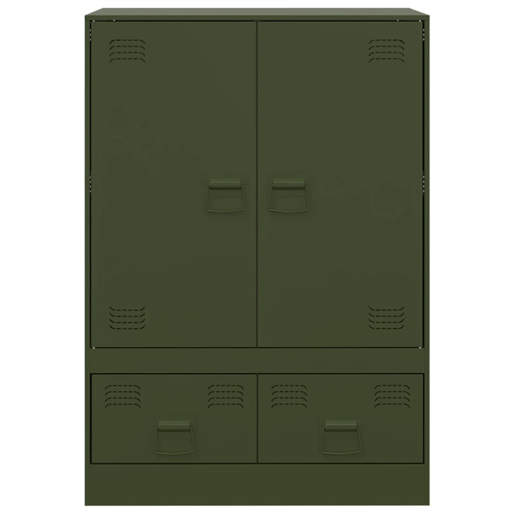 Highboard Olive Green 67x39x95 cm Steel