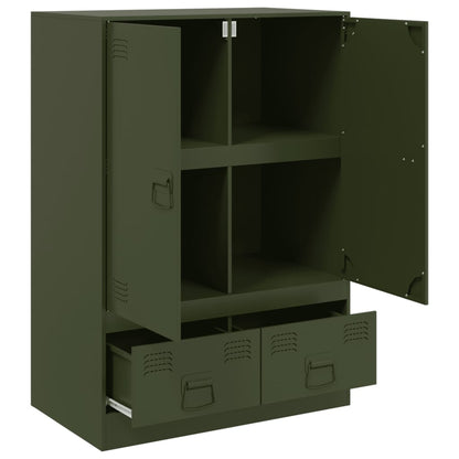 Highboard Olive Green 67x39x95 cm Steel