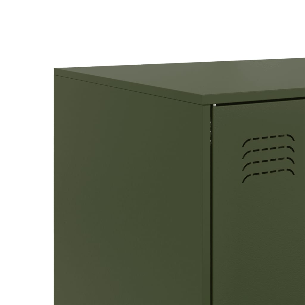 Highboard Olive Green 67x39x95 cm Steel