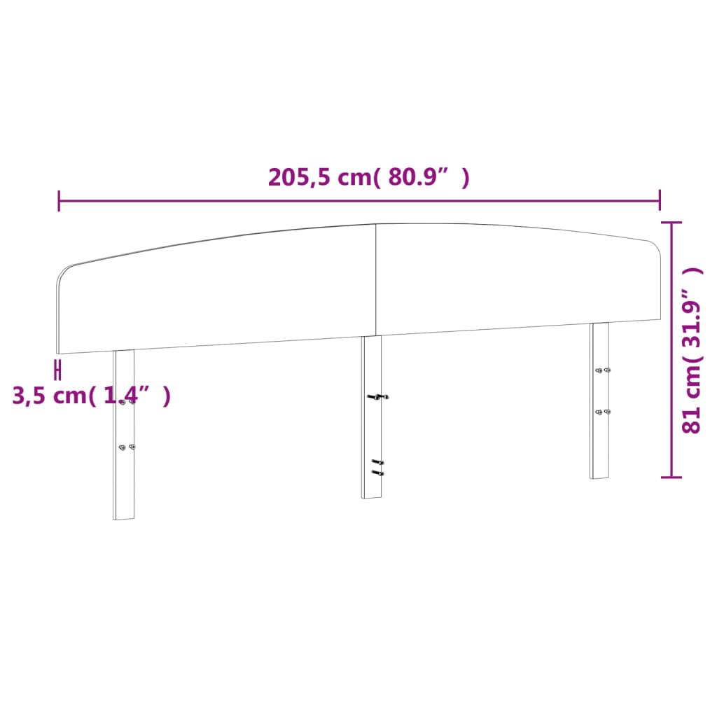 Headboard White 200 cm Solid Wood Pine