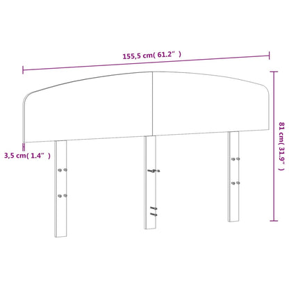 Headboard White 150 cm Solid Wood Pine