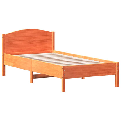 Bed Frame without Mattress Wax Brown 90x190 cm Single Solid Wood Pine