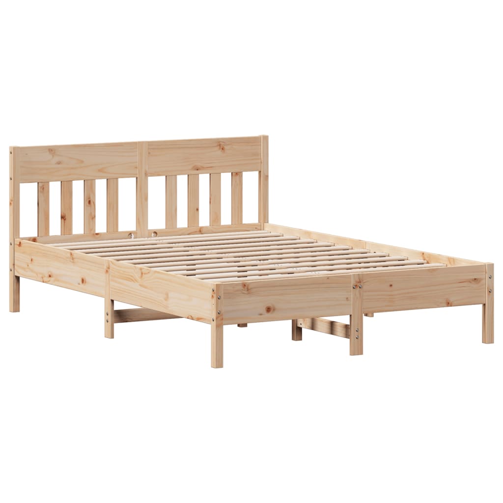 Bed Frame with Headboard 150x200 cm King Size Solid Wood Pine