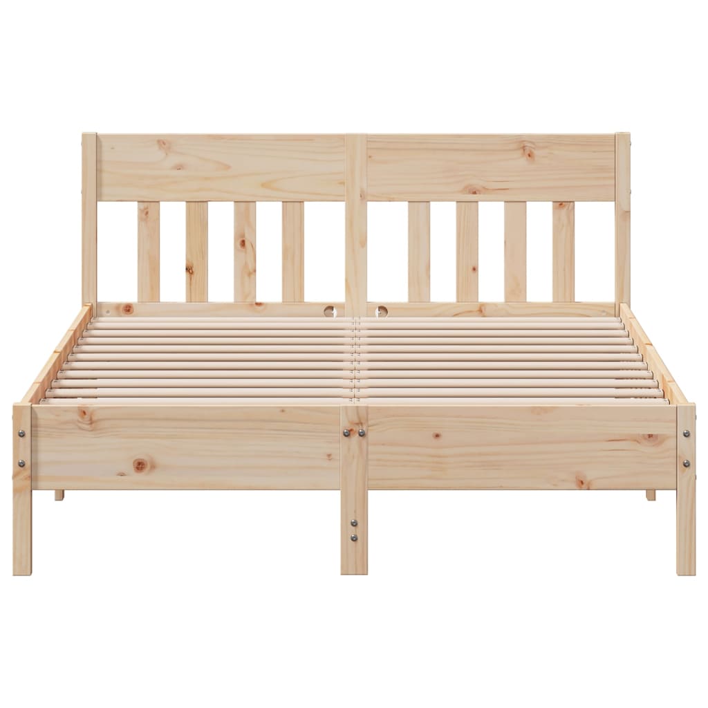 Bed Frame with Headboard 150x200 cm King Size Solid Wood Pine