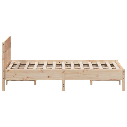 Bed Frame with Headboard 150x200 cm King Size Solid Wood Pine