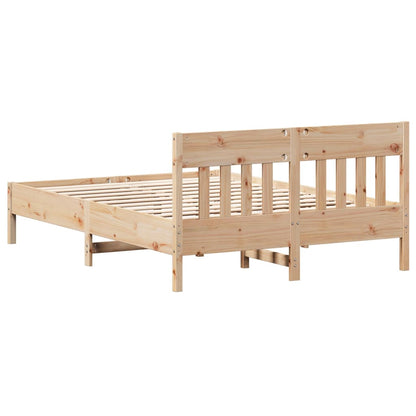 Bed Frame with Headboard 150x200 cm King Size Solid Wood Pine