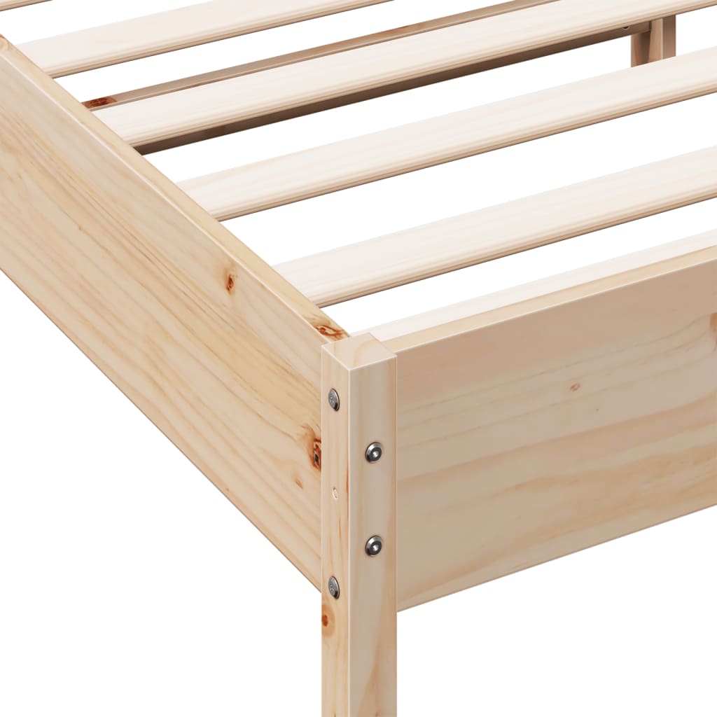 Bed Frame with Headboard 150x200 cm King Size Solid Wood Pine