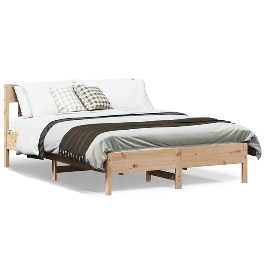 Bed Frame with Headboard 150x200 cm King Size Solid Wood Pine