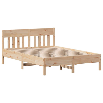 Bed Frame with Headboard 140x200 cm Solid Wood Pine