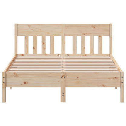 Bed Frame with Headboard 140x200 cm Solid Wood Pine