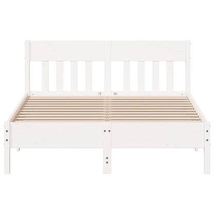 Bed Frame with Headboard White 120x200 cm Solid Wood Pine