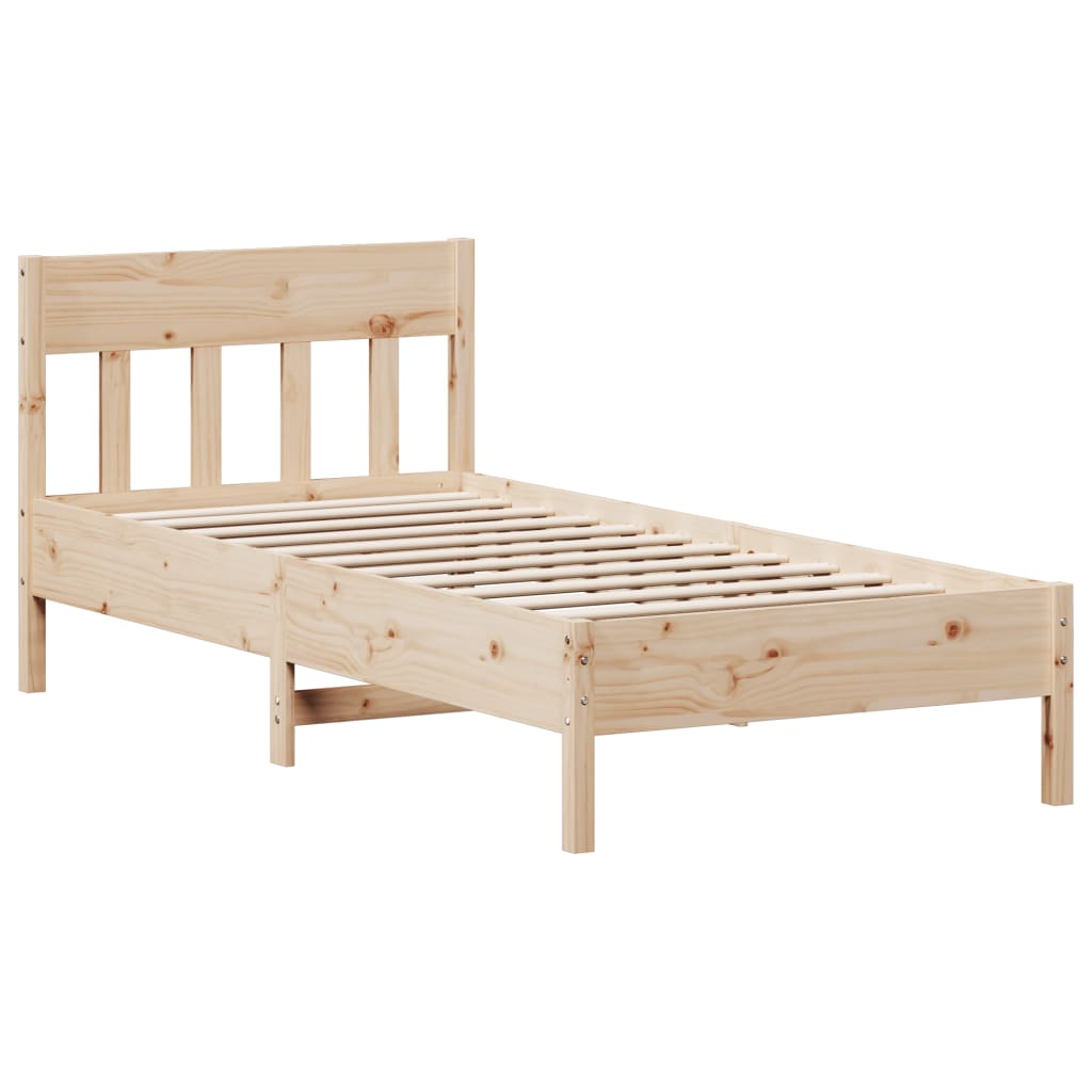 Bed Frame with Headboard 100x200 cm Solid Wood Pine