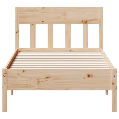 Bed Frame with Headboard 100x200 cm Solid Wood Pine