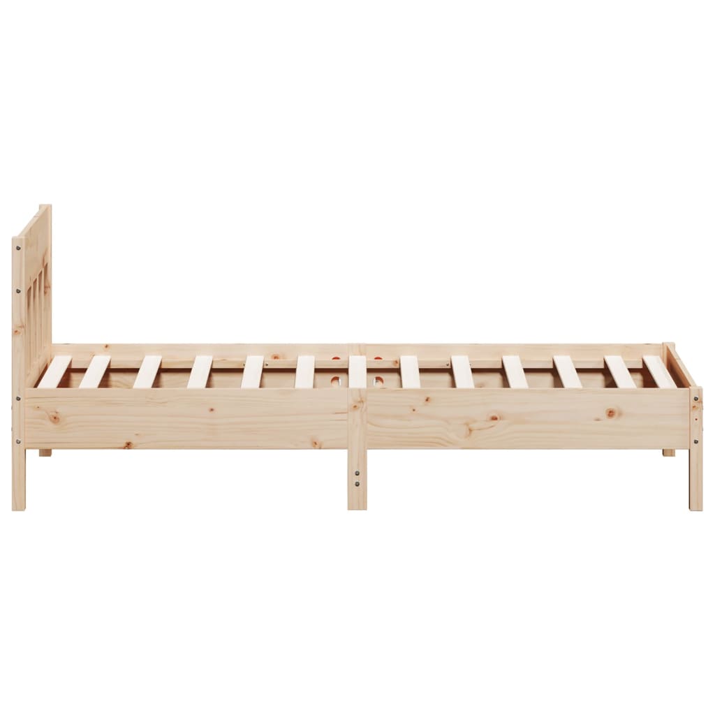 Bed Frame with Headboard 100x200 cm Solid Wood Pine