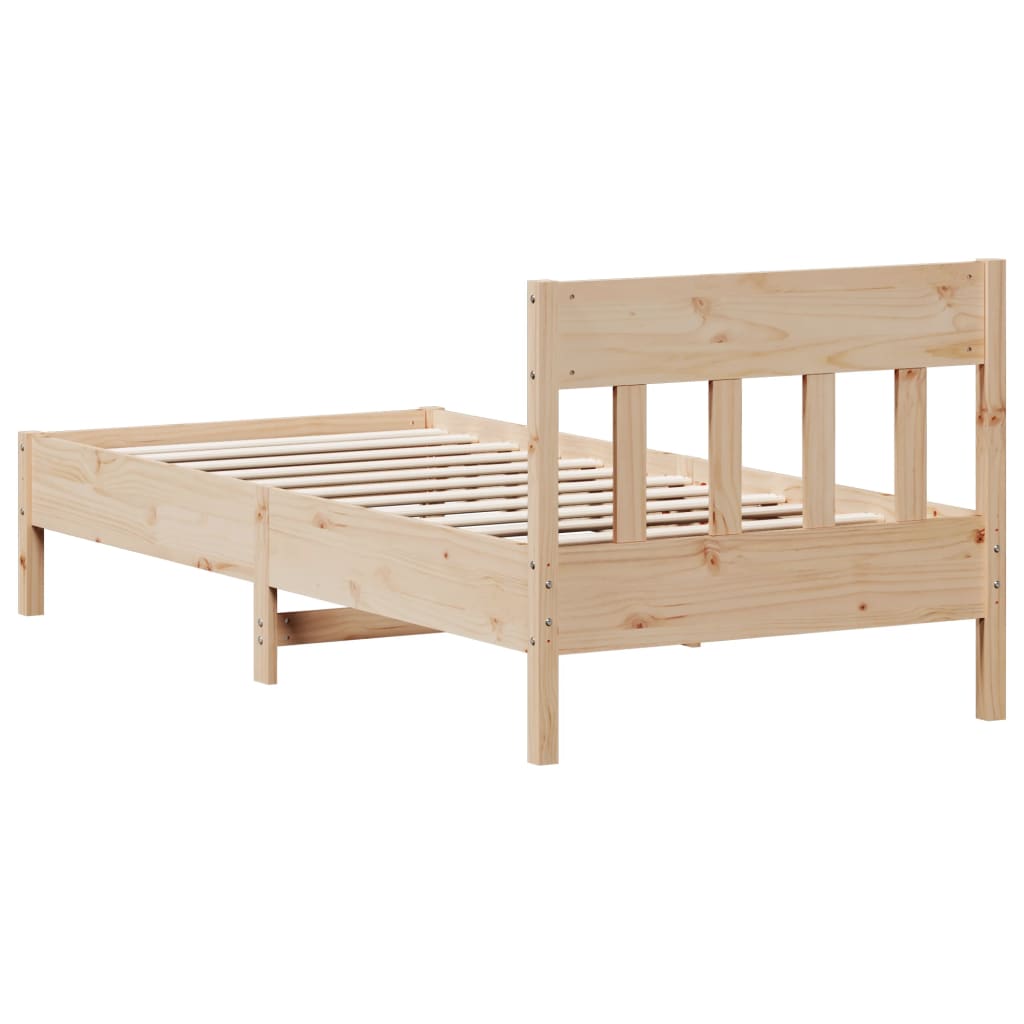 Bed Frame with Headboard 100x200 cm Solid Wood Pine